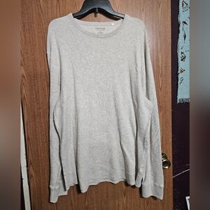 Sonoma 100% Cotton Beige Mens Long Sleeve Waffle Knit Thermal Tee Size Medium!